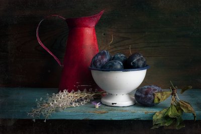Rustic Plums Still Life by Ramiz Sahin