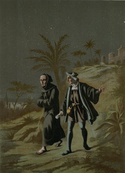 Columbus with the Prior of La Rabida Go to Palos by Ramon Puiggari