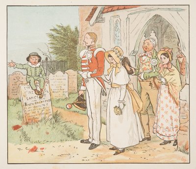 The Soldier and his Bride, from The Hey Diddle Diddle Picture Book, pub.1882 by Randolph Caldecott