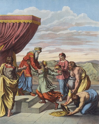 King Solomon receiving the Queen of Sheba by after Raphael