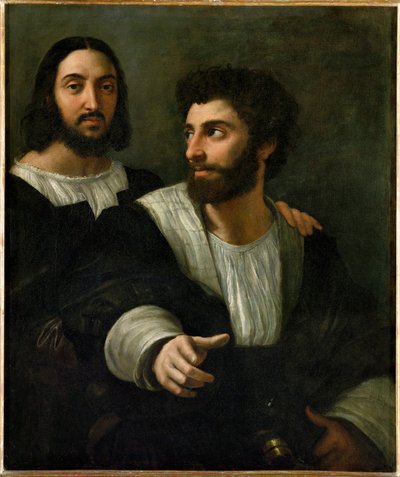 Raphael and His Fencing Master by Raphael (1483-1520)