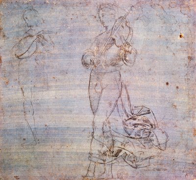 Study for figure with musical instrument by Raphael