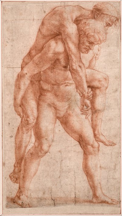 Young Man Carrying an Old Man on His Back (Aeneas and Anchises) by Raphael (1483 1520)