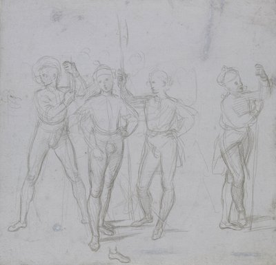 Group of four standing Soldiers by Raphael