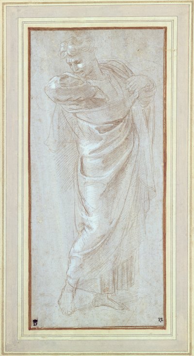 Study of a man for the tapestry cartoon of St. Paul at Lystra by Raphael