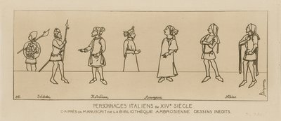 Italian characters from the 14th century by Raphael Jacquemin