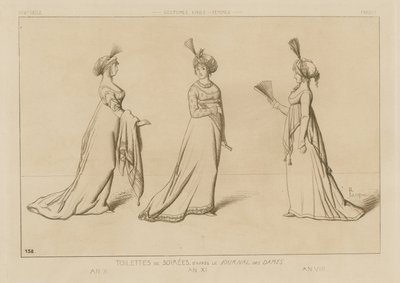 Toilettes de soirees, after Le Journal des Dames by Raphael Jacquemin