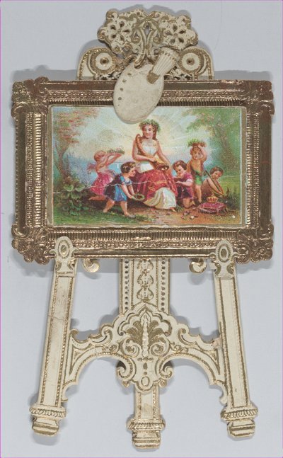 Valentine - Standing easel, chromolithographed family, 1873 by Raphael Tuck and Sons
