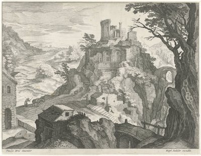 Landscape with the Temple of Vesta at Tivoli by Raphaël Sadeler (I) (attributed to)
