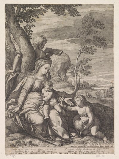 Holy Family by a Tree with John the Baptist as a Child by Raphaël Sadeler (I)
