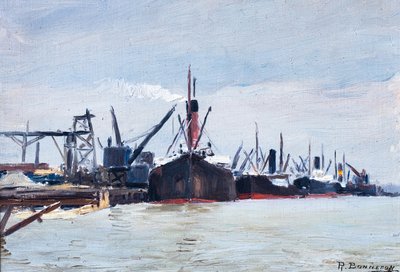 Boats in a Harbour by Raymond Bonnefon