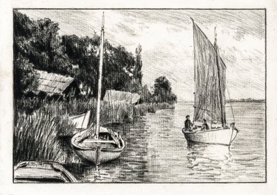 Boats on the Gironde Estuary by Raymond Bonnefon