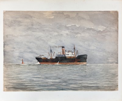 Cargo on the Gironde Estuary by Raymond Bonnefon