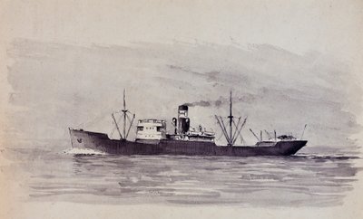 Cargo on the Gironde Estuary by Raymond Bonnefon