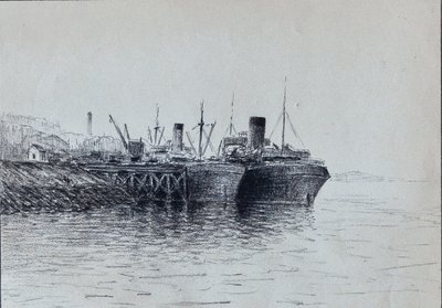 Two Boats at the Quay by Raymond Bonnefon