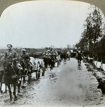 Artillery making their way through mud to Gommecourt, France, World War I by Realistic Travels Publishers