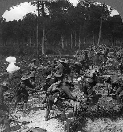 Captured trenches strengthened to withstand counter-attack, World War I by Realistic Travels Publishers
