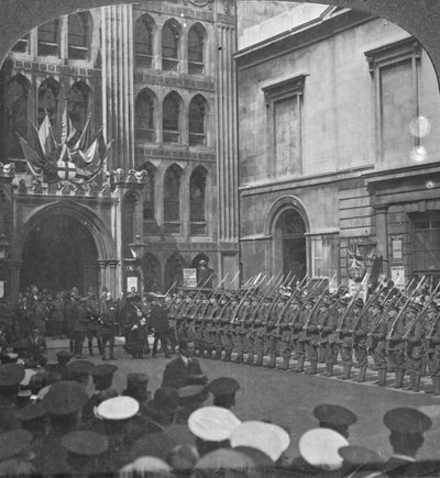Inspecting the Guard of Honour at the Guildhall, London, World War I, c1914-c1916 by Realistic Travels Publishers