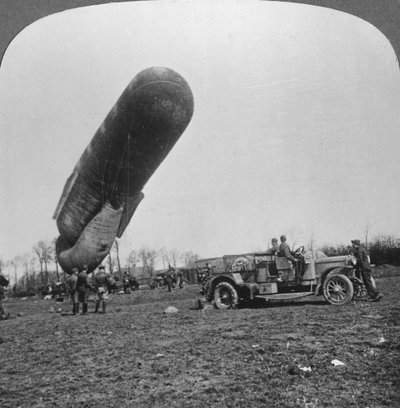 Observation balloon about to ascend, World War I by Realistic Travels Publishers