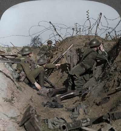 Observation Officer and Signallers Keep a Sharp Lookout, St Quentin, France, World War I by Realistic Travels Publishers