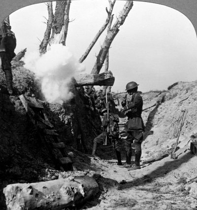 Soldiers Waiting in the Trenches to Go Over the Top, World War I, 1914-1918 by Realistic Travels Publishers