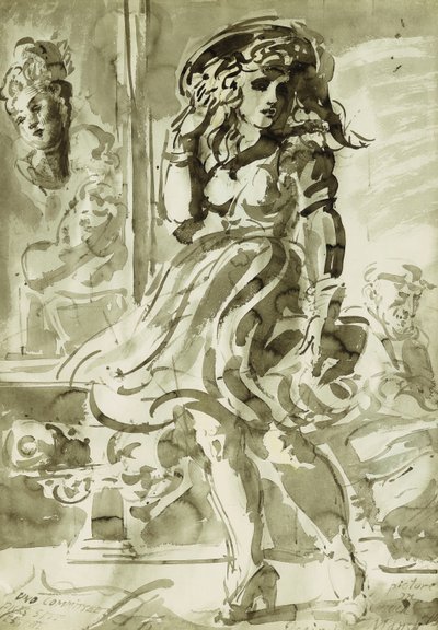 A Wind-Blown Skirt by Reginald Marsh