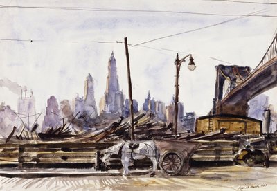 Brooklyn Bridge by Reginald Marsh