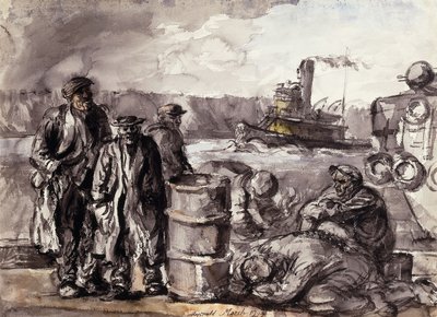 On the Docks by Reginald Marsh