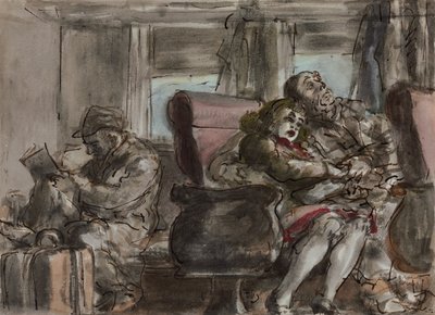 Passengers in a Train Car by Reginald Marsh