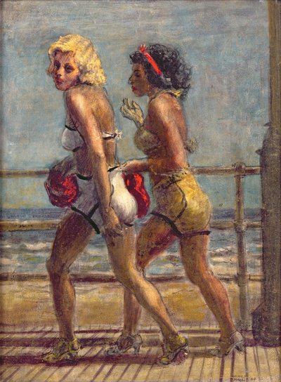 Two Girls on Boardwalk by Reginald Marsh