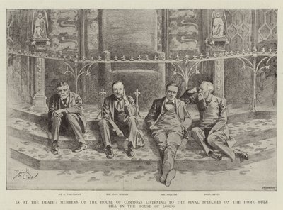 In at the Death, Members of the House of Commons listening to the Final Speeches on the Home Rule Bill in the House of Lords by Reginald Thomas Cleaver