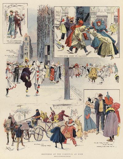 Sketches at the Carnival at Nice by Reginald Thomas Cleaver