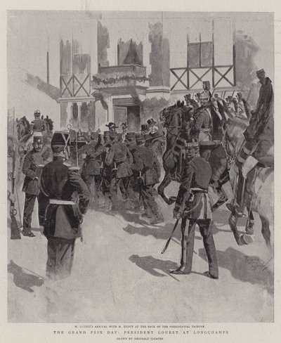 The Grand Prix Day, President Loubet at Longchamps by Reginald Thomas Cleaver