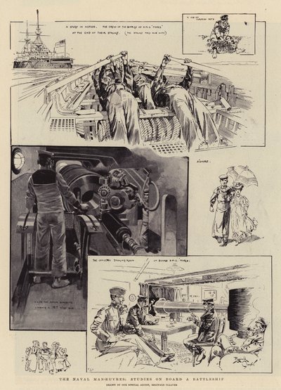 The Naval Manoeuvres, Studies on Board a Battleship by Reginald Thomas Cleaver