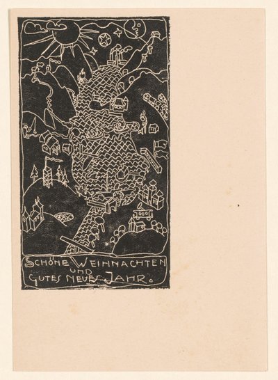 Christmas Card with Hill Landscape and Lake by Reijer Stolk