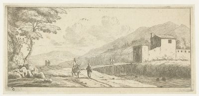 Landscape with a Man on a Donkey (series title: Various Embarkations and Other Deeds) by Reinier Nooms