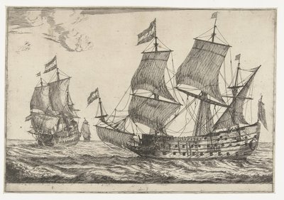 Two Large Warships Thirteen Scenes with Ships (series title) by Reinier Nooms