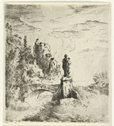 Bridge with Statue by Reinierus Albertus Ludovicus baron van Isendoorn à Blois