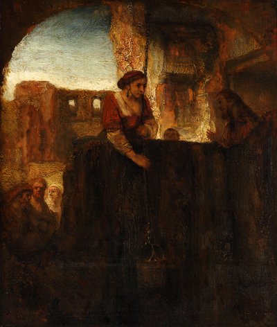 Christ and the Woman of Samaria at the Well by Rembrandt
