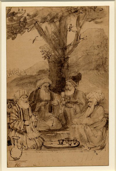 Four Mullahs Seated under a Tree by Rembrandt