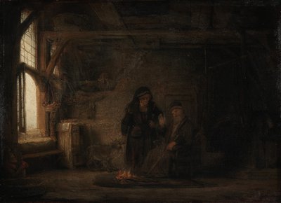 The Wife of Tobias with a Goat by Rembrandt