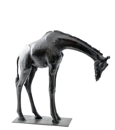 Large Giraffe with Lowered Head, Modeled 1909-10, Cast Before 1913 by Rembrandt Bugatti