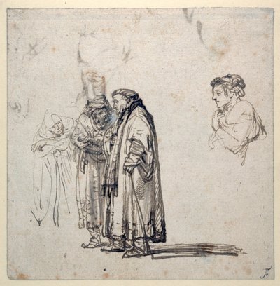 A Group of Elderly Scholars and, Separately, a Younger Man