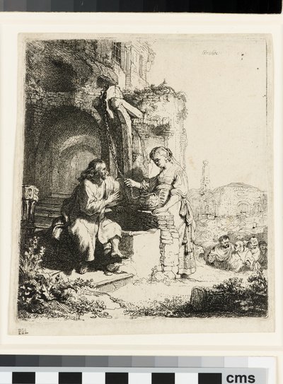 Christ and the Woman of Samaria among Ruins by Rembrandt van Rijn