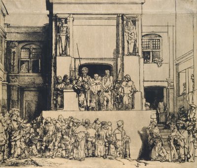 Christ presented to the people: oblong plate by Rembrandt van Rijn