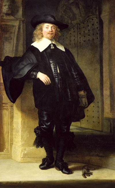 Full Length Portrait of a Standing Man by Rembrandt van Rijn