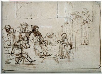 Jesus Child with Doctors by Rembrandt van Rijn