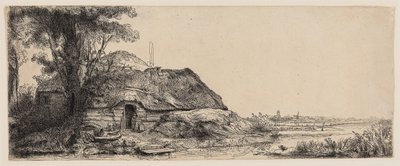 Landscape with a Cottage and a Large Tree by Rembrandt Harmensz. van Rijn