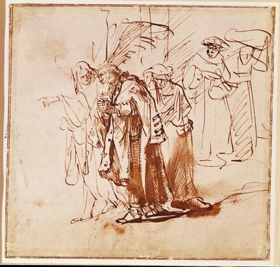 Lot and His Family by Rembrandt Harmensz. van Rijn