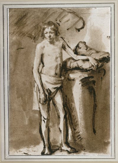 Male Nude, Upright by Rembrandt Harmensz. van Rijn